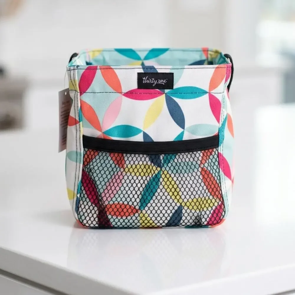 Thirty-One Littles Carry-All Caddy Geometric Print Organizer Tote